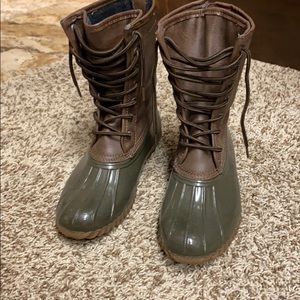 Leather rain booties